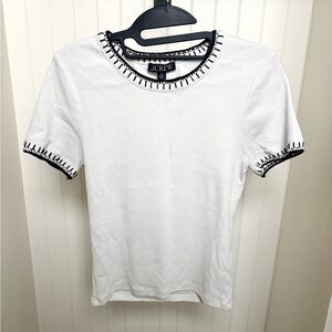 J. Crew Ribbed T Shirt with Contrast Stitch